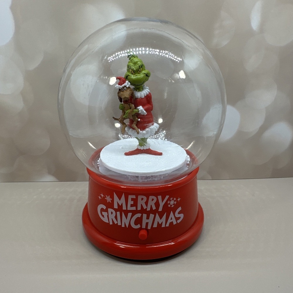 Dr Seuss The Grinch 2024 Musical Snow Globe By GEMMY Works No Box‎